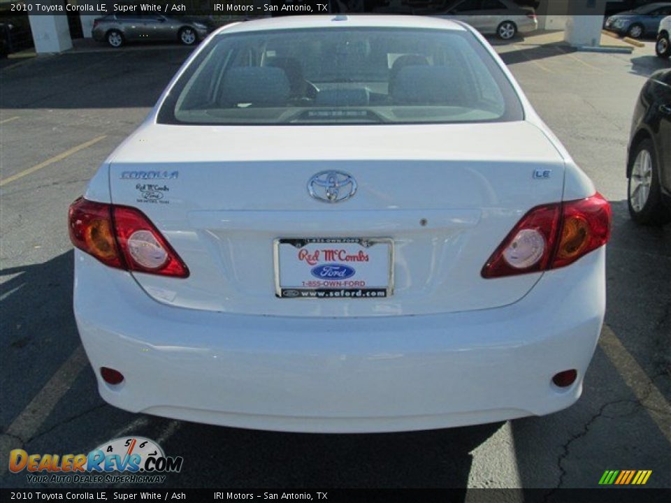 2010 Toyota Corolla LE Super White / Ash Photo #7