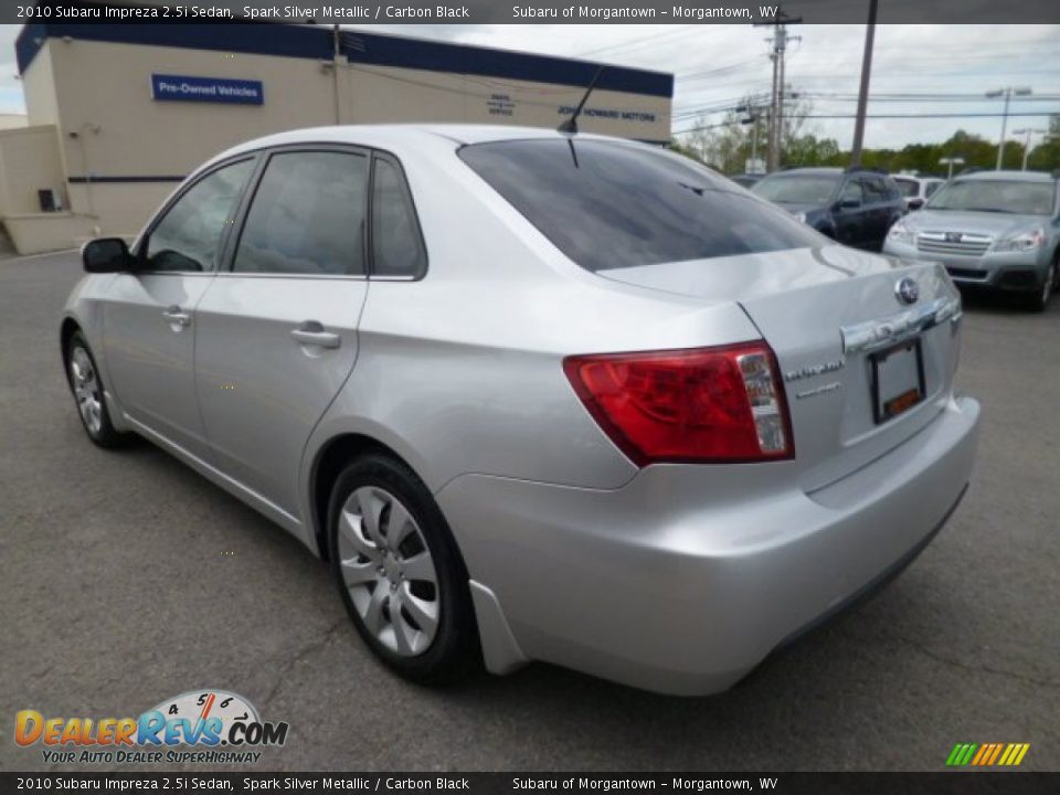 2010 Subaru Impreza 2.5i Sedan Spark Silver Metallic / Carbon Black Photo #9