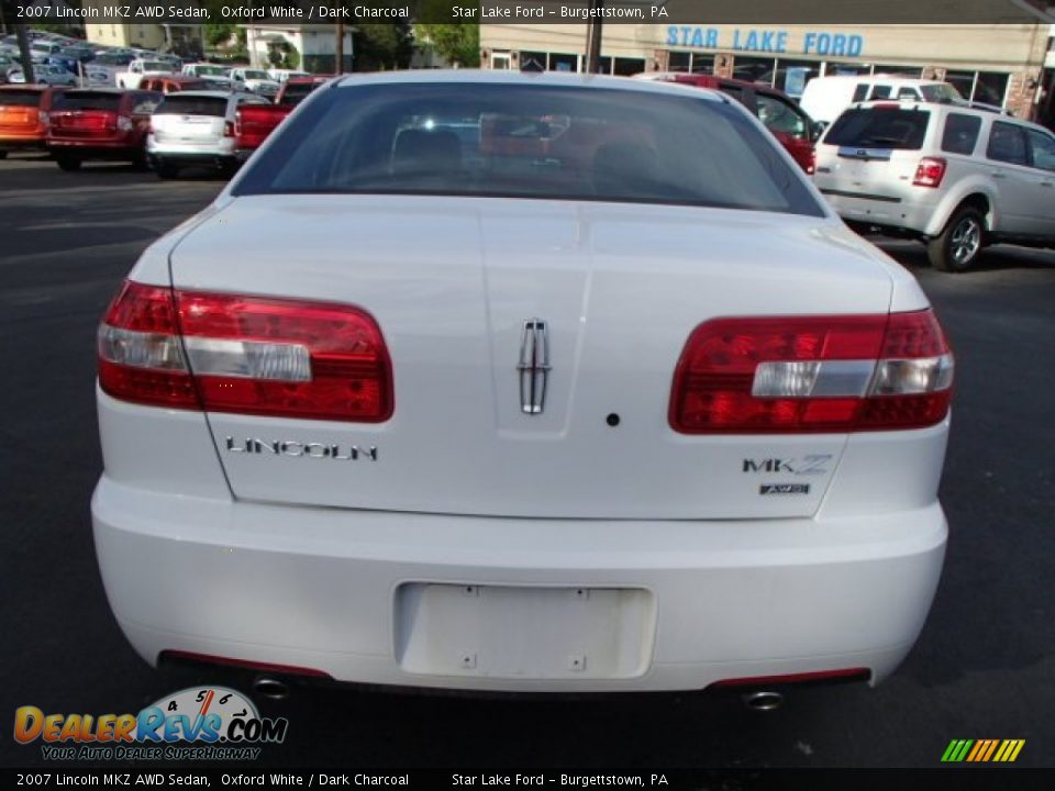 2007 Lincoln MKZ AWD Sedan Oxford White / Dark Charcoal Photo #5