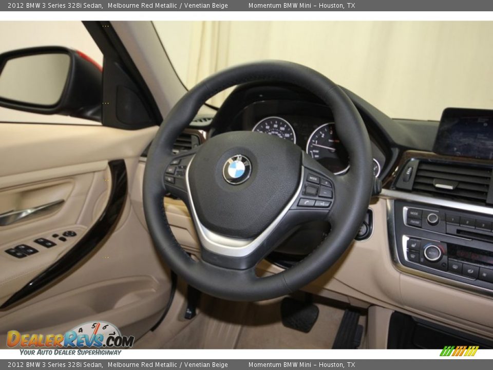 2012 BMW 3 Series 328i Sedan Melbourne Red Metallic / Venetian Beige Photo #33