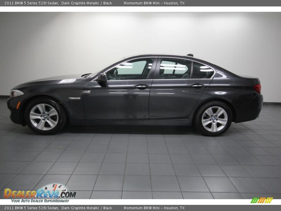 2011 BMW 5 Series 528i Sedan Dark Graphite Metallic / Black Photo #2
