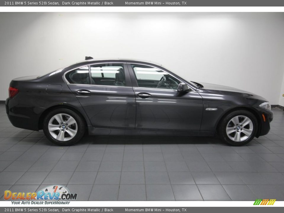 2011 BMW 5 Series 528i Sedan Dark Graphite Metallic / Black Photo #7