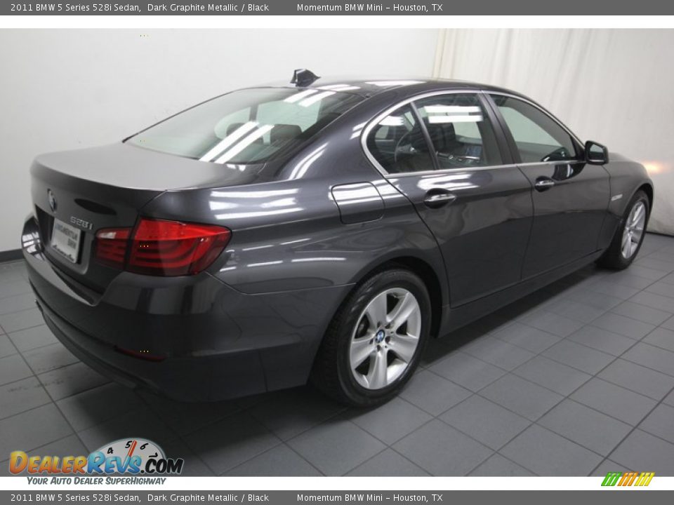 2011 BMW 5 Series 528i Sedan Dark Graphite Metallic / Black Photo #10