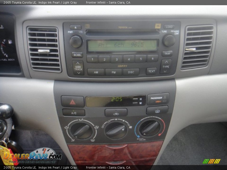 2005 Toyota Corolla LE Indigo Ink Pearl / Light Gray Photo #22