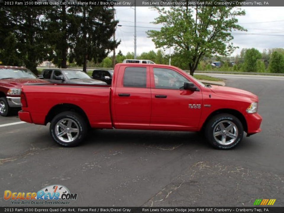 2013 Ram 1500 Express Quad Cab 4x4 Flame Red / Black/Diesel Gray Photo #5