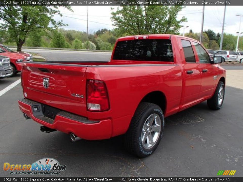 2013 Ram 1500 Express Quad Cab 4x4 Flame Red / Black/Diesel Gray Photo #6