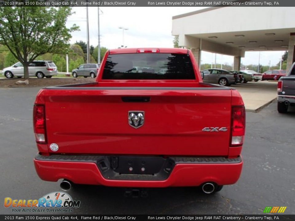 2013 Ram 1500 Express Quad Cab 4x4 Flame Red / Black/Diesel Gray Photo #7