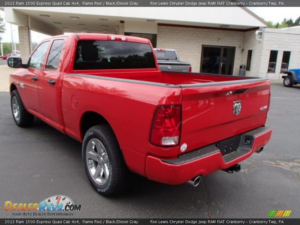 2013 Ram 1500 Express Quad Cab 4x4 Flame Red / Black/Diesel Gray Photo #8