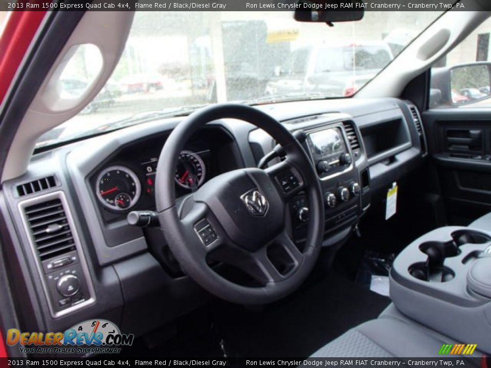 2013 Ram 1500 Express Quad Cab 4x4 Flame Red / Black/Diesel Gray Photo #10