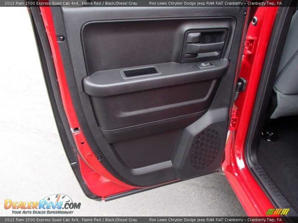 2013 Ram 1500 Express Quad Cab 4x4 Flame Red / Black/Diesel Gray Photo #14