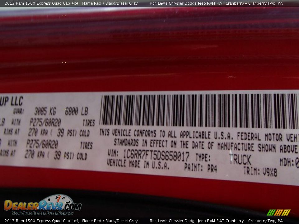 2013 Ram 1500 Express Quad Cab 4x4 Flame Red / Black/Diesel Gray Photo #20