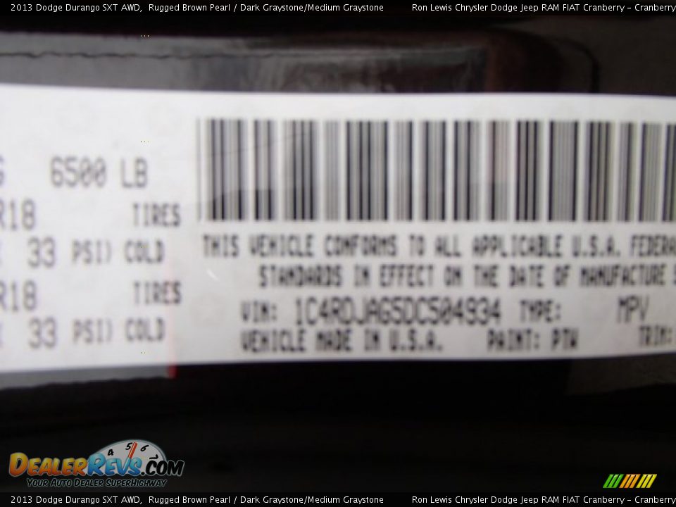 2013 Dodge Durango SXT AWD Rugged Brown Pearl / Dark Graystone/Medium Graystone Photo #20