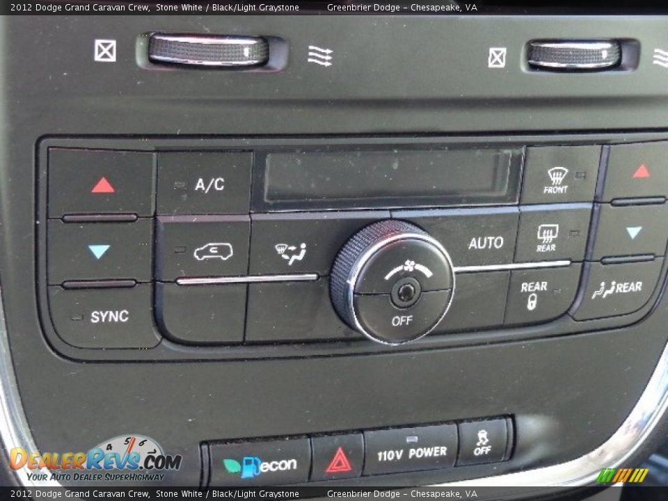 2012 Dodge Grand Caravan Crew Stone White / Black/Light Graystone Photo #21