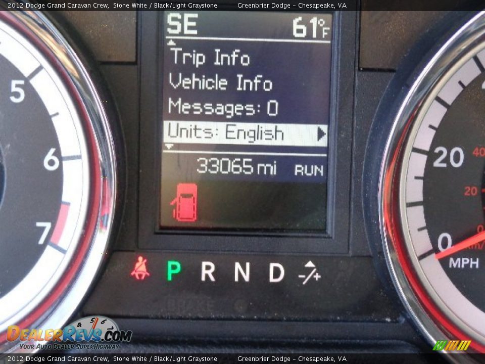 2012 Dodge Grand Caravan Crew Stone White / Black/Light Graystone Photo #24