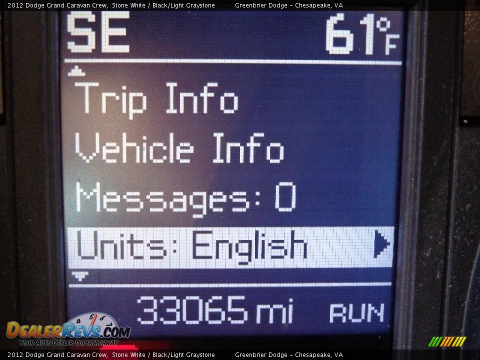 2012 Dodge Grand Caravan Crew Stone White / Black/Light Graystone Photo #25