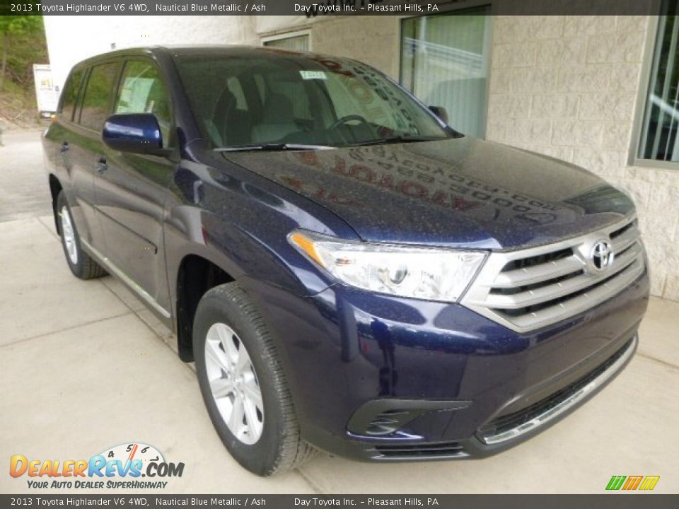 2013 Toyota Highlander V6 4WD Nautical Blue Metallic / Ash Photo #7