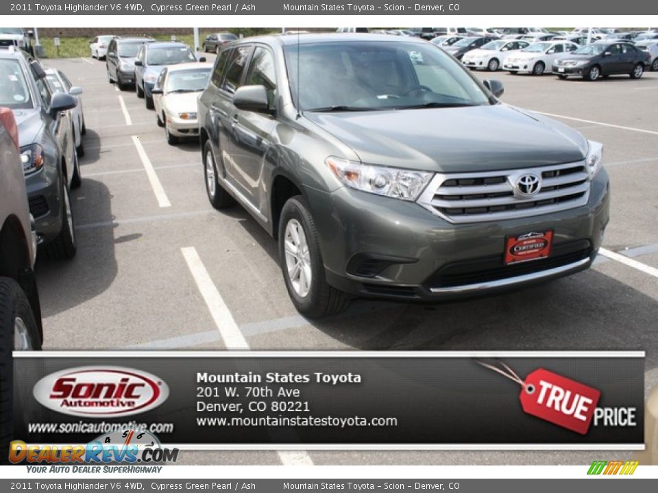 2011 Toyota Highlander V6 4WD Cypress Green Pearl / Ash Photo #1