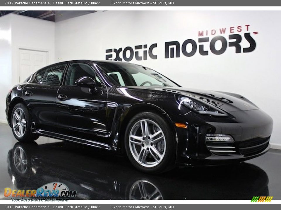 2012 Porsche Panamera 4 Basalt Black Metallic / Black Photo #3
