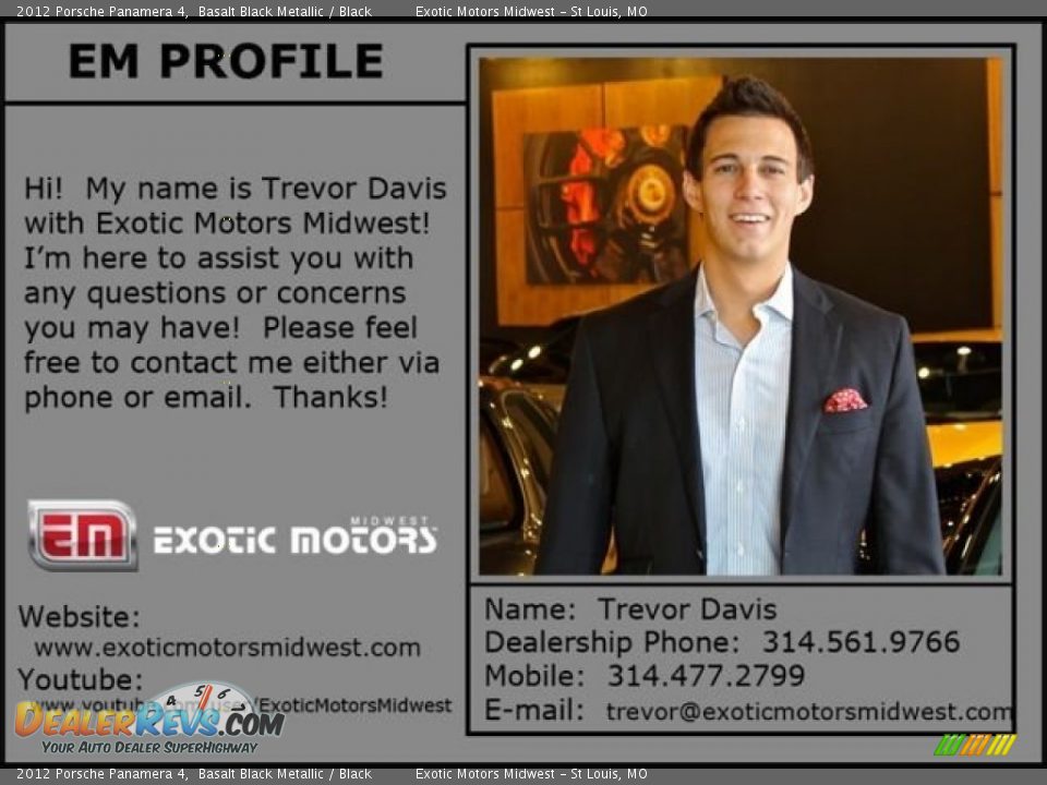 2012 Porsche Panamera 4 Basalt Black Metallic / Black Photo #7