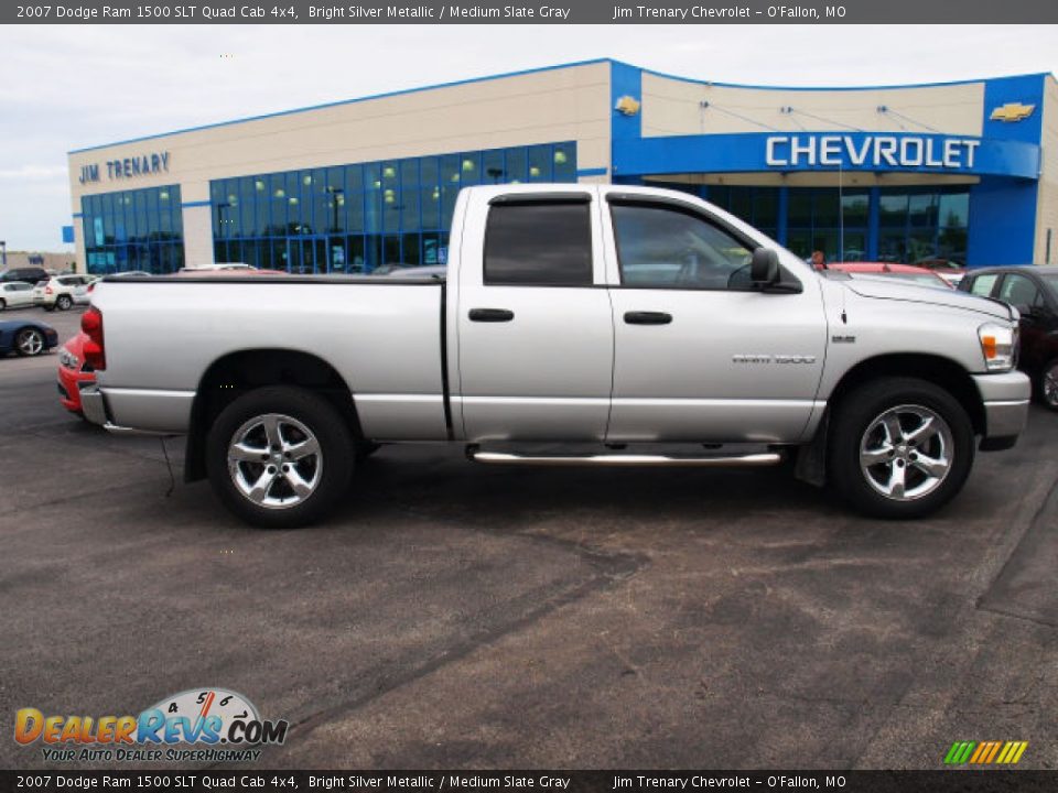2007 Dodge Ram 1500 SLT Quad Cab 4x4 Bright Silver Metallic / Medium Slate Gray Photo #1