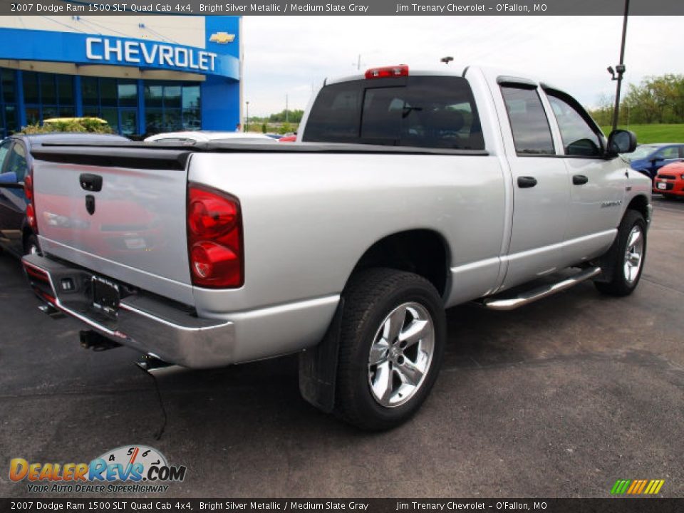 2007 Dodge Ram 1500 SLT Quad Cab 4x4 Bright Silver Metallic / Medium Slate Gray Photo #3