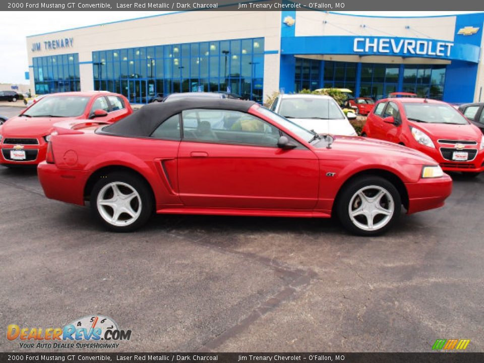 2000 Ford Mustang GT Convertible Laser Red Metallic / Dark Charcoal Photo #1