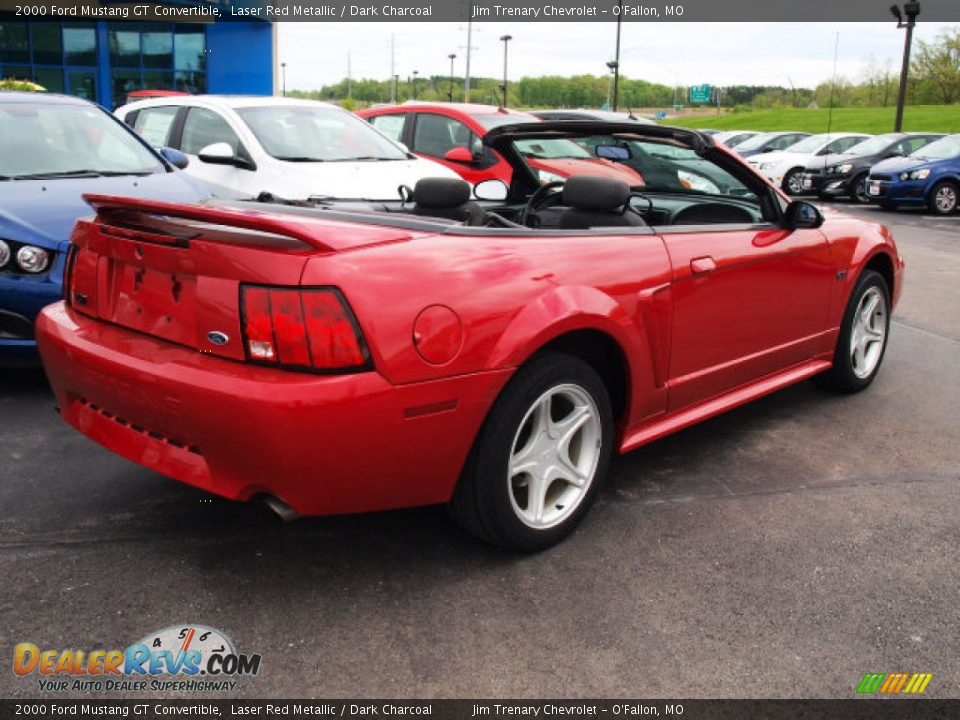 2000 Ford Mustang GT Convertible Laser Red Metallic / Dark Charcoal Photo #4