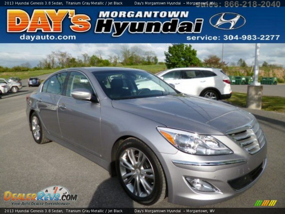 2013 Hyundai Genesis 3.8 Sedan Titanium Gray Metallic / Jet Black Photo #1