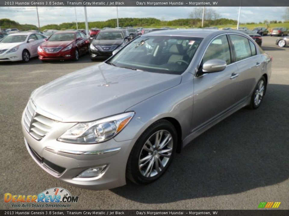 2013 Hyundai Genesis 3.8 Sedan Titanium Gray Metallic / Jet Black Photo #3