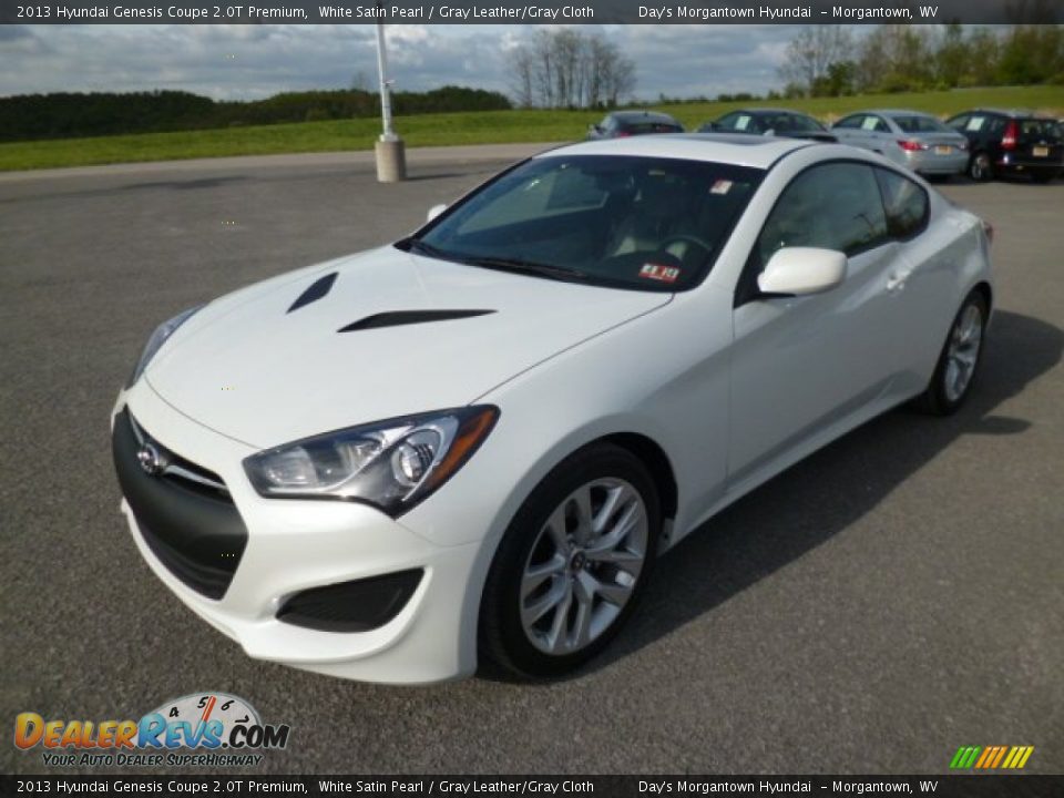 2013 Hyundai Genesis Coupe 2.0T Premium White Satin Pearl / Gray Leather/Gray Cloth Photo #3