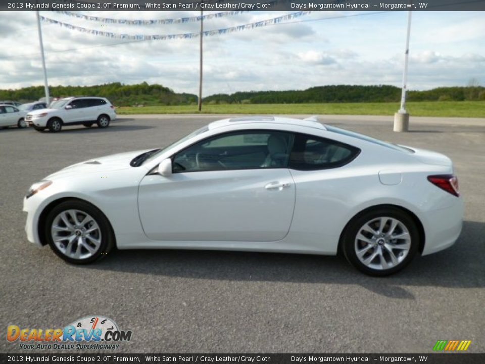 2013 Hyundai Genesis Coupe 2.0T Premium White Satin Pearl / Gray Leather/Gray Cloth Photo #4