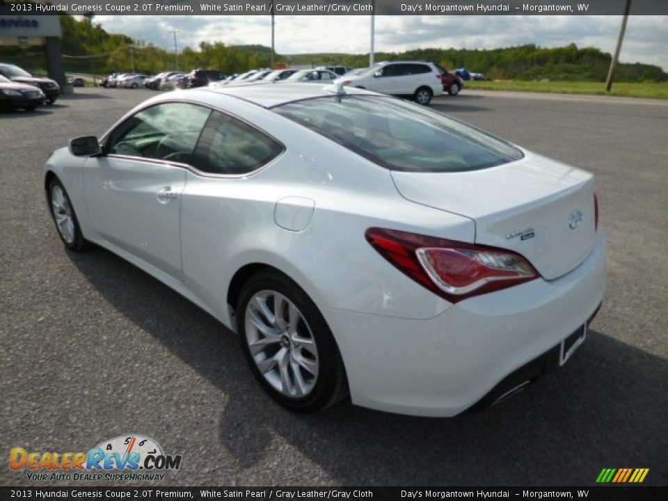 2013 Hyundai Genesis Coupe 2.0T Premium White Satin Pearl / Gray Leather/Gray Cloth Photo #5
