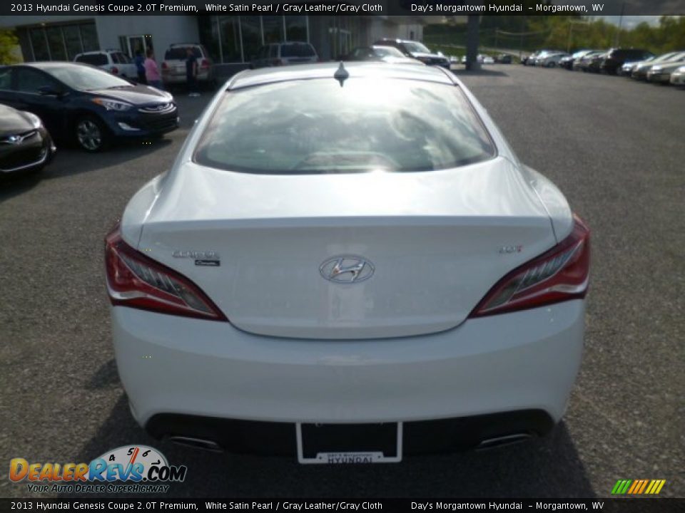2013 Hyundai Genesis Coupe 2.0T Premium White Satin Pearl / Gray Leather/Gray Cloth Photo #6