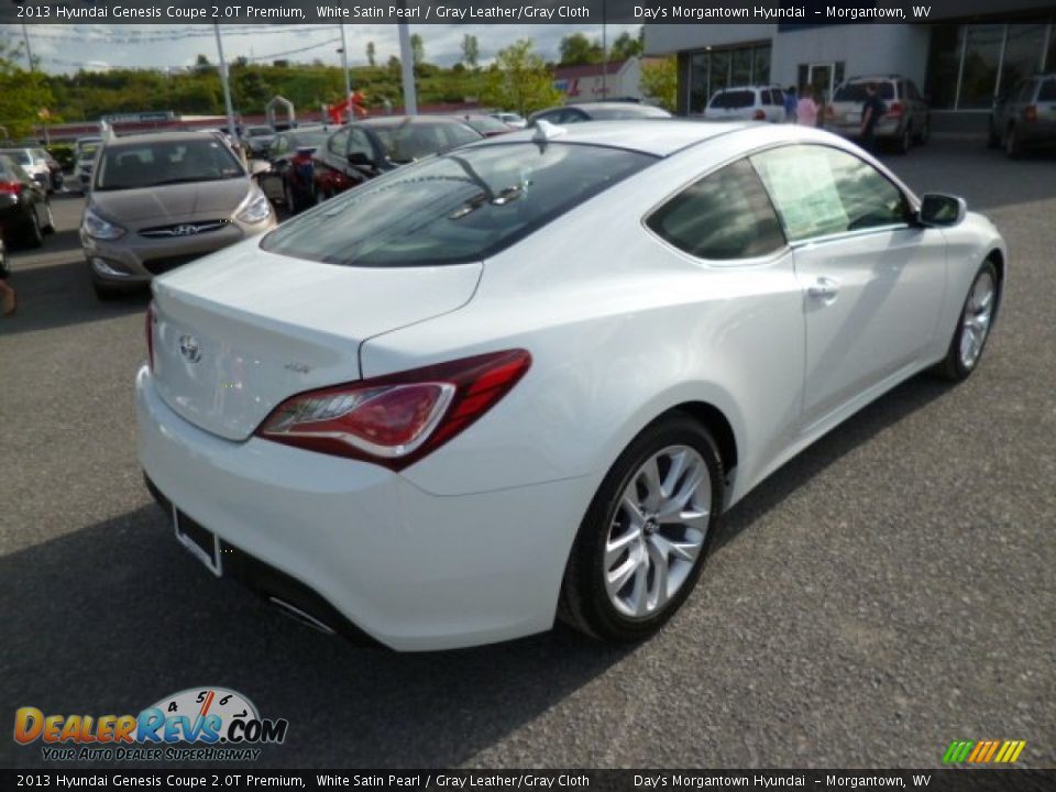 2013 Hyundai Genesis Coupe 2.0T Premium White Satin Pearl / Gray Leather/Gray Cloth Photo #7
