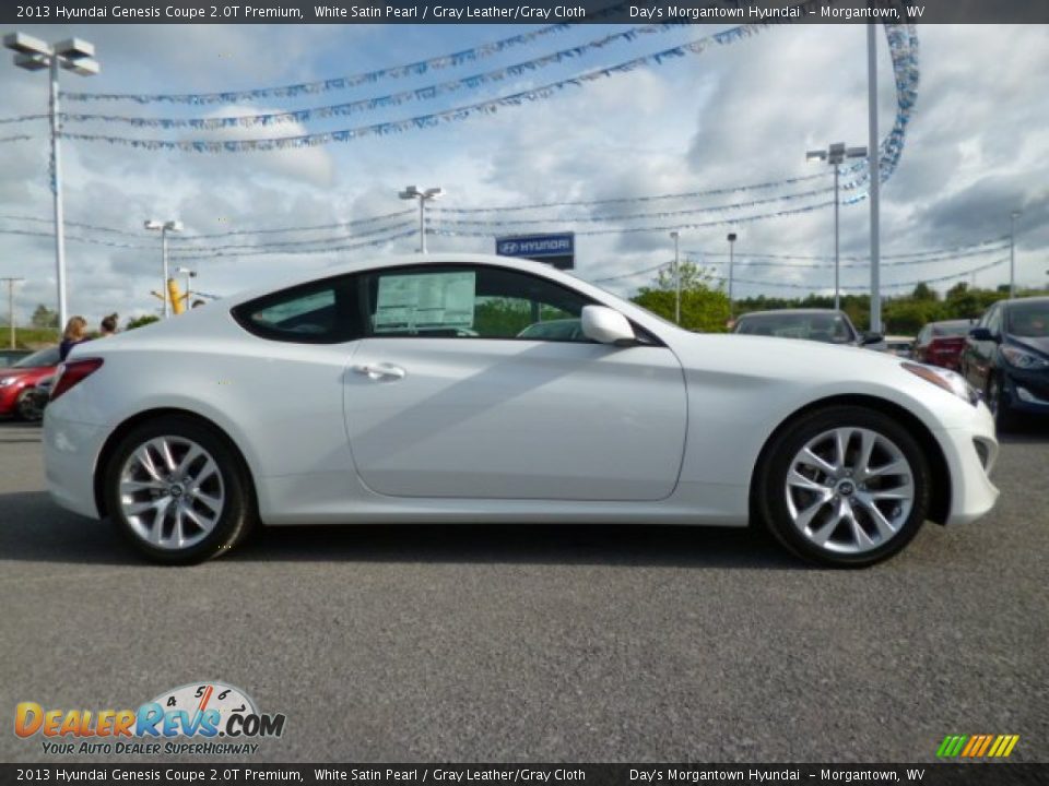 2013 Hyundai Genesis Coupe 2.0T Premium White Satin Pearl / Gray Leather/Gray Cloth Photo #8