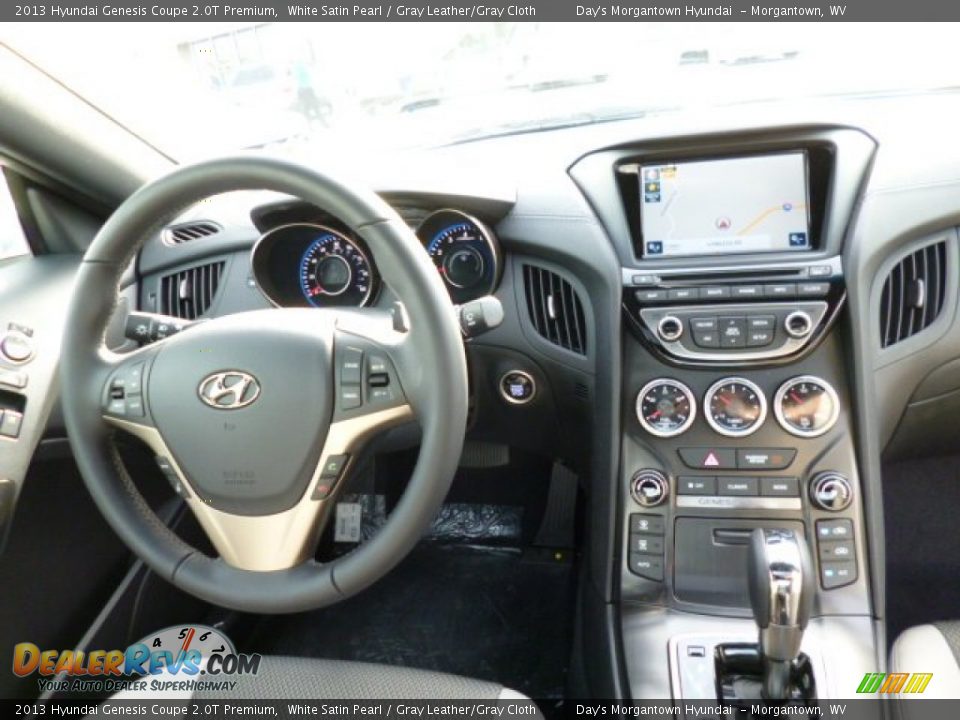 2013 Hyundai Genesis Coupe 2.0T Premium White Satin Pearl / Gray Leather/Gray Cloth Photo #14