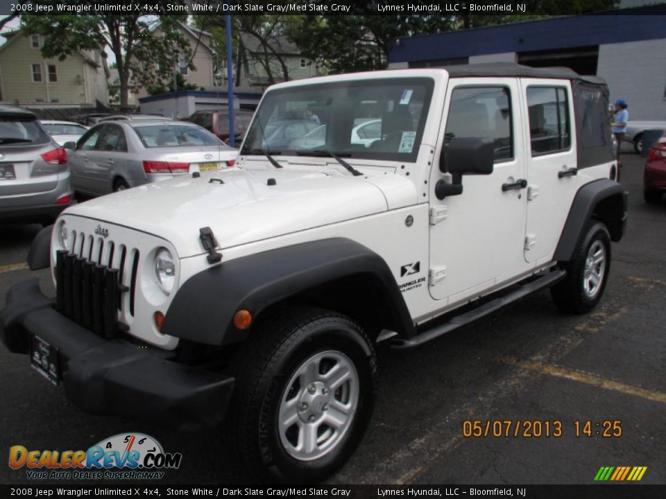 2008 Jeep Wrangler Unlimited X 4x4 Stone White / Dark Slate Gray/Med Slate Gray Photo #3