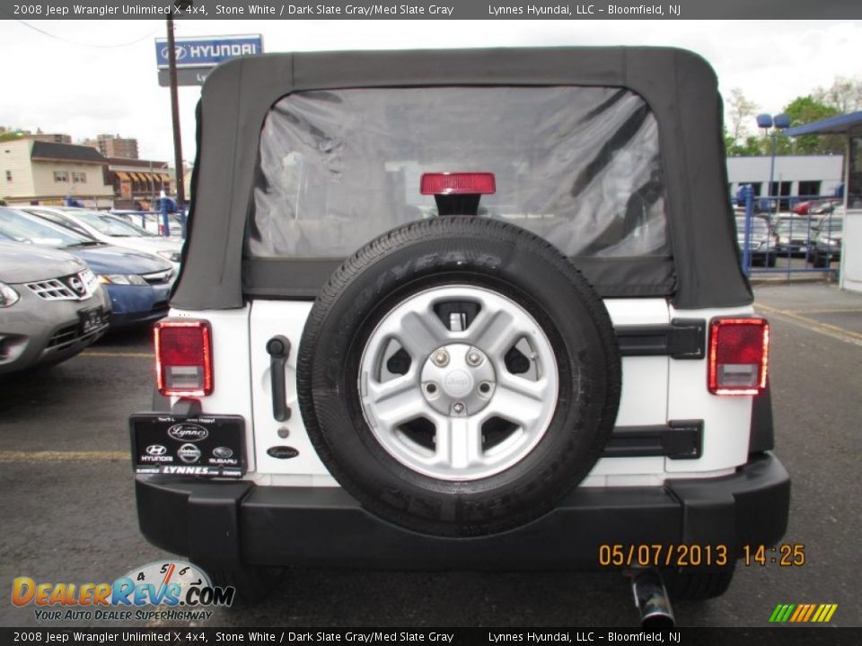 2008 Jeep Wrangler Unlimited X 4x4 Stone White / Dark Slate Gray/Med Slate Gray Photo #5