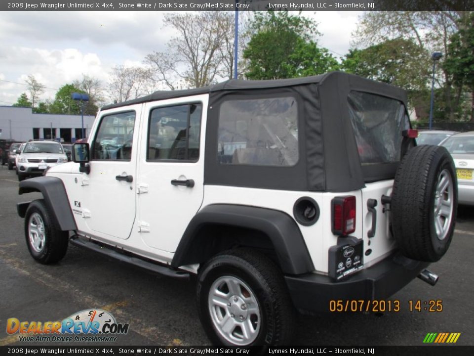 2008 Jeep Wrangler Unlimited X 4x4 Stone White / Dark Slate Gray/Med Slate Gray Photo #6