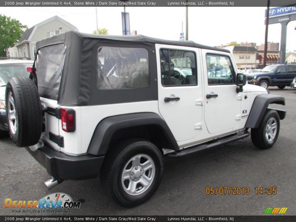 2008 Jeep Wrangler Unlimited X 4x4 Stone White / Dark Slate Gray/Med Slate Gray Photo #7