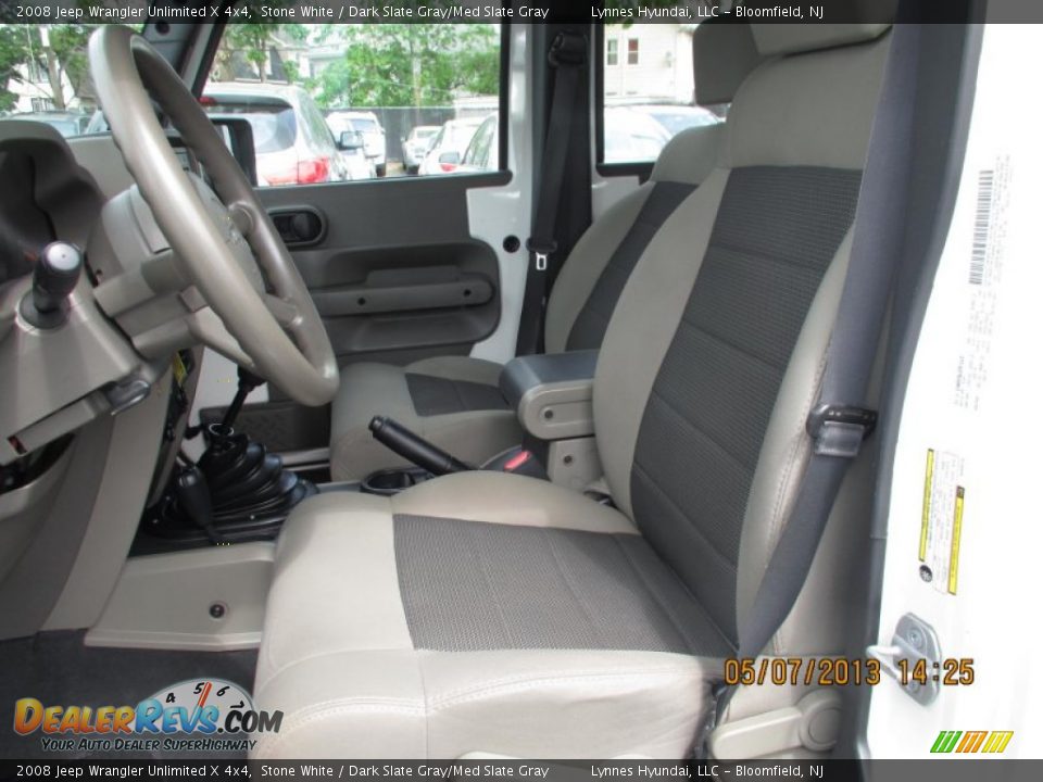 2008 Jeep Wrangler Unlimited X 4x4 Stone White / Dark Slate Gray/Med Slate Gray Photo #8