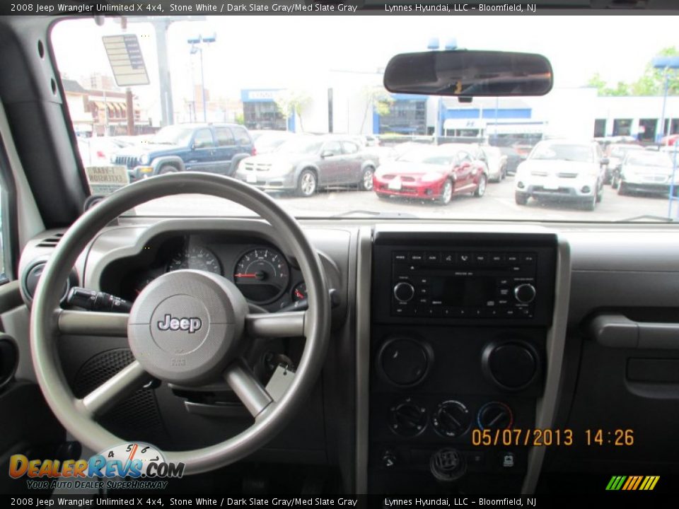 2008 Jeep Wrangler Unlimited X 4x4 Stone White / Dark Slate Gray/Med Slate Gray Photo #12