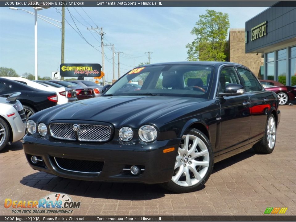 2008 Jaguar XJ XJ8 Ebony Black / Charcoal Photo #1