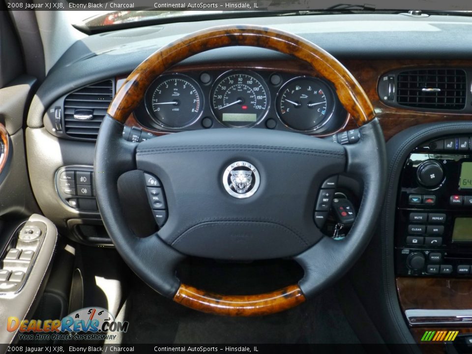 2008 Jaguar XJ XJ8 Ebony Black / Charcoal Photo #18