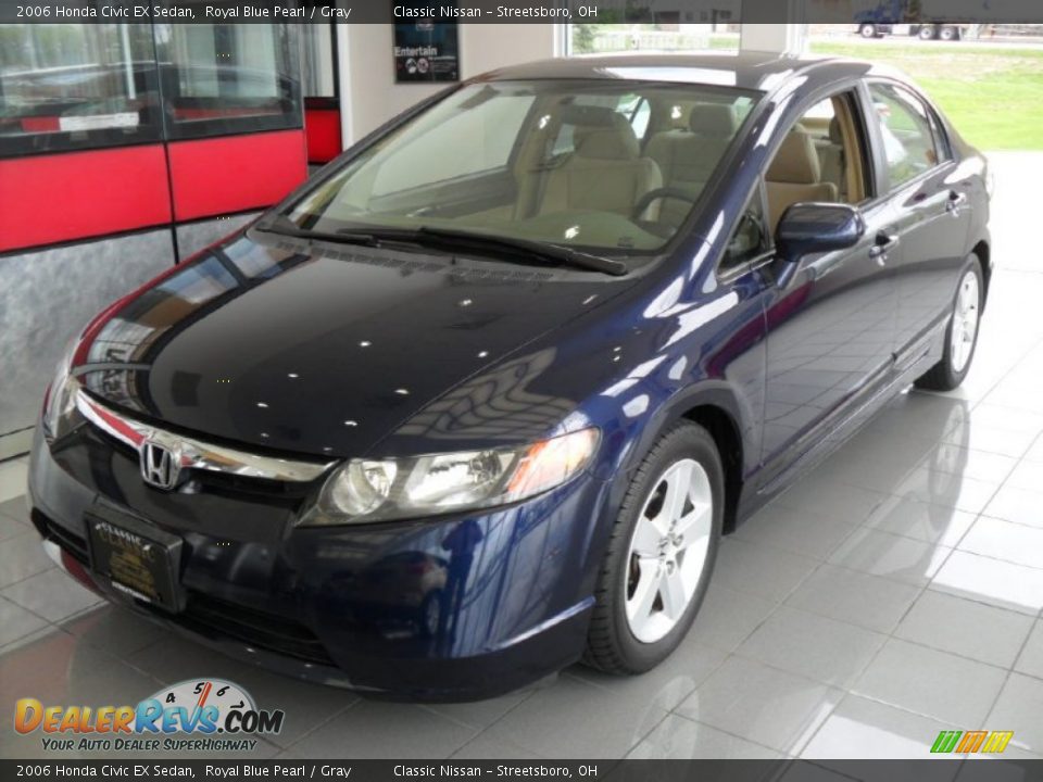 2006 Honda Civic EX Sedan Royal Blue Pearl / Gray Photo #1