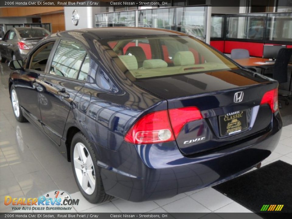 2006 Honda Civic EX Sedan Royal Blue Pearl / Gray Photo #2