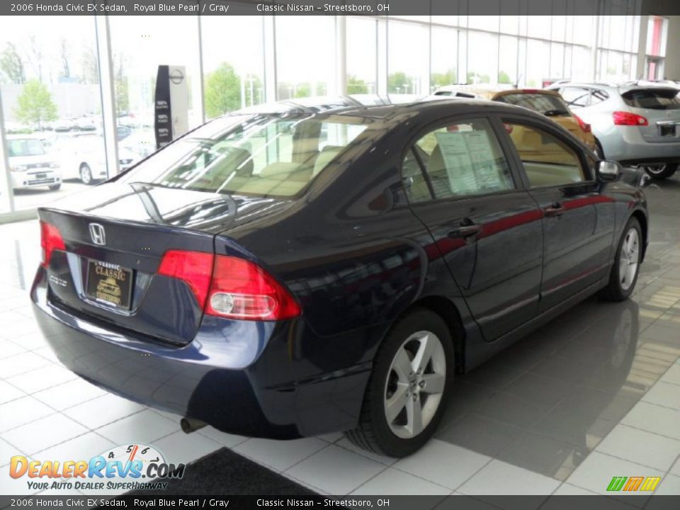 2006 Honda Civic EX Sedan Royal Blue Pearl / Gray Photo #3