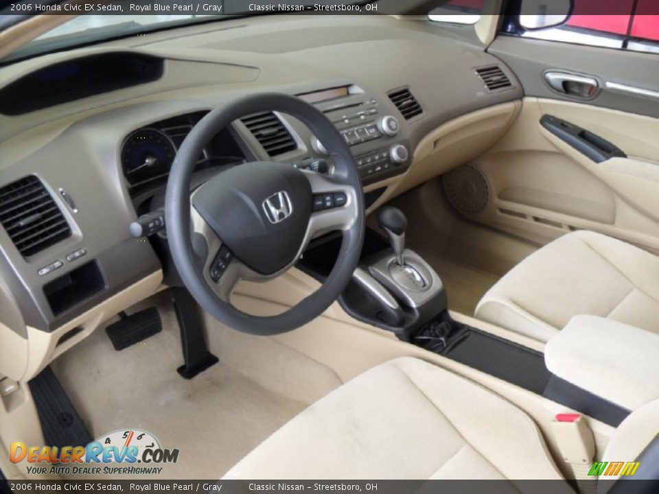 2006 Honda Civic EX Sedan Royal Blue Pearl / Gray Photo #14
