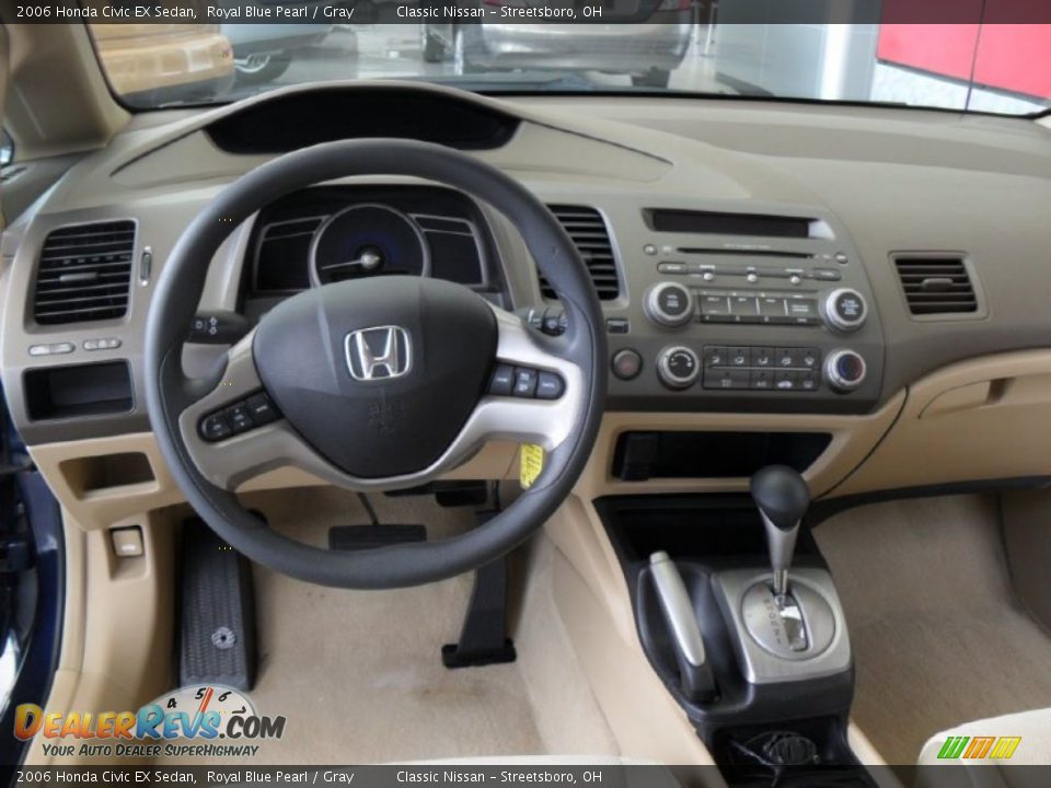 2006 Honda Civic EX Sedan Royal Blue Pearl / Gray Photo #23