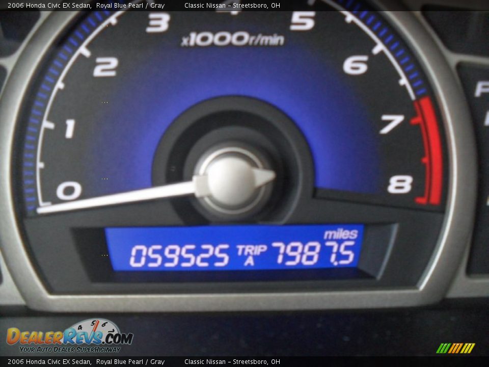 2006 Honda Civic EX Sedan Royal Blue Pearl / Gray Photo #28